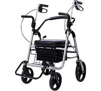 Andador con ruedas para adultos mayores, ligero, plegable, con asiento y respaldo acolchados, cesta debajo del asiento, silla de transporte con 4 ruedas, cálida como siempre