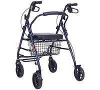 Andador con ruedas para ancianos, andador plegable de aluminio, altura ajustable, ayuda para caminar