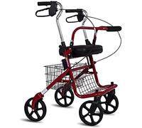 Andador con ruedas para compras antiguo, carrito con ruedas de 4 ruedas con asiento, carrito de compras plegable con empuje manual para comprar comida, Scooter que puede sentarse y anhelar