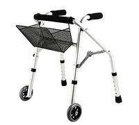 Andador con ruedas para niños con 2 ruedas grandes, andador ligero de altura ajustable, carrito de aluminio para niños con parálisis Cerebral