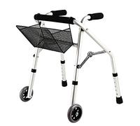 Andador con ruedas para niños con 2 ruedas grandes, andador ligero de altura ajustable, carrito de aluminio para niños con parálisis cerebral Hola