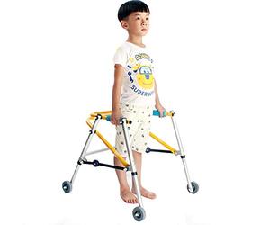 Andador con ruedas para niños con ruedas de 3 pulgadas, ayuda para caminar plegable de altura ajustable para niños/bebés con discapacidad, altura del niño pequeño 110-135 cm Hola