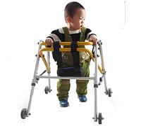 Andador con Ruedas para niños de Servicio Pesado con Asiento y Ruedas para niños con parálisis Cerebral, Andador con Ruedas de Metal Plegable para Entrenamiento de rehabilitación de Extremidades