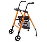 Andador con Ruedas para Personas Mayores, Andador con Andador de Movilidad Plegable Carrito de Compras multifunción con Ruedas Carro Sentado de Cuatro pies Andador Ajustable (Negro) (Negro)