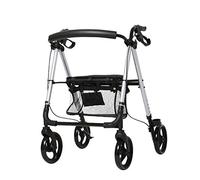 Andador Con Ruedas Para Personas Mayores Andador Con Ruedas Ajustable De Aluminio Liviano Con Asiento Para Adultos Mayores Estabilizador Para Caminar Con Cuatro Ruedas