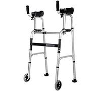 Andador con ruedas para personas mayores, andador estándar, andador plegable con almohadilla para reposabrazos, ruedas de 5 pulgadas y patas plegables, ligero y portátil, con Stora