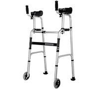 Andador con ruedas para personas mayores, andador estándar, andador plegable con almohadilla para reposabrazos, ruedas de 5 pulgadas y patas plegables, ligero y portátil, con Stora