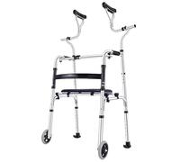Andador con ruedas para personas mayores Andador para personas mayores, bastón Apoyabrazos Carro de ayuda para caminar Equipo de entrenamiento de rehabilitación Soporte de punto alto Ajuste de altura