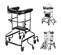Andador con Ruedas para Personas Mayores, con Asiento y Frenos, Ligero, antivuelco y con inclinación hacia adelante, Altura Ajustable, Apto para Personas con discapacidad y víctimas de Accidentes CER