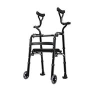 Andador con ruedas para personas mayores discapacitadas, andador vertical con ruedas para personas mayores con asiento, 2 ruedas, resistente, plegable, con apoyabrazos, ayuda para caminar en interior