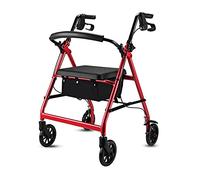 Andador con ruedas para personas mayores y adultos Andador con ruedas plegable de pie Andador auxiliar para rehabilitación Andador plegable de altura ajustable Adecuado para personas paralizadas