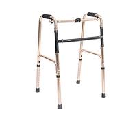 Andador con ruedas para trabajo pesado Andador vertical plegable Asistente de escalón de altura ajustable para personas mayores Adultos Ahorro de espacio Andador con marco de aluminio (Color: Oro)
