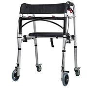 Andador con Ruedas para Trabajo Pesado con Asiento, Ayuda para Caminar Liviana con Ruedas, Frenos y Respaldo, para Personas Mayores/Adultos/Decoración para Discapacitados