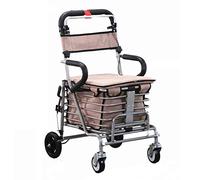 Andador con ruedas plegable Andador con ruedas ligero y plegable de 4 ruedas Andador/Carrito de compras Carrito plegable/Adultos mayores Asiento para caminar Compartir