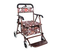 Andador con ruedas plegable Andador con ruedas ligero y plegable de cuatro ruedas con asiento y frenos, fundas, ayuda de movilidad para adultos mayores, personas mayores con discapacidad.
