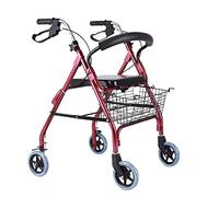 Andador con ruedas plegable Andador con ruedas para movilidad plegable, reposabrazos de nivel 3, altura ajustable, andador con ruedas liviano para personas mayores con ruedas de 6 "y freno de mano