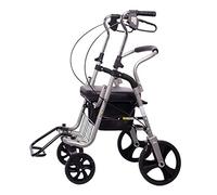 Andador Con Ruedas Plegable, Ayuda Para Caminar Con 4 Ruedas, Andador Con Ruedas En Postura Vertical, Andador De Aluminio Súper Liviano, Andador Portátil De Movilidad Para Personas Mayores,Gray