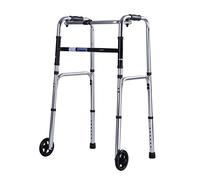 Andador con ruedas plegable con 2 ruedas, estructura de ayuda para la movilidad para caminar, ligero y ajustable en altura, apoyabrazos de muleta para aniversario bariátrico de adultos mayores