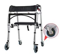 Andador con ruedas plegable con asiento y 2 ruedas, andador portátil de altura ajustable que se desliza con frenos, para personas mayores/ancianos/discapacitados/heridos (color: Style3) Hola