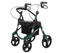 Andador con ruedas plegable de pie ligero con bolsa de compras y ayuda para caminar con asiento suave para adultos y ancianos