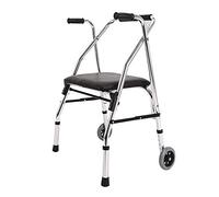 Andador con ruedas plegable, estructura para caminar de 2 ruedas con asiento acolchado, asas ergonómicas, asiento de ayuda para movilidad limitada, interesante