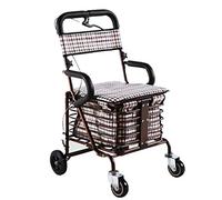 Andador Con Ruedas Plegable Ligero De 4 Ruedas Con Freno De Mano/Carrito De Compras Carrito Plegable/Asiento Para Caminar Para Personas Mayores