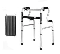 Andador con ruedas plegable liviano, andador vertical con soporte de altura ajustable para personas altas/adultos/ancianos, andador portátil (tamaño: con asiento) Hola