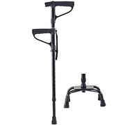 Andador con Ruedas Plegable, muletas Antideslizantes de Doble manija Que ayudan a levantarse, aleación de Aluminio Liviana Seguridad para Ancianos Equilibrio Auxiliar Bastón de Trekking Base reemplaz