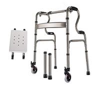 Andador con Ruedas Plegable para Trabajo Pesado con Asiento y Ruedas, Andador con Ruedas portátil de Altura Ajustable, Andador liviano para Ancianos/discapacitados, Carga 180 kg / 398 Libras (Color: