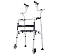 Andador con ruedas plegable vertical, bastón para ancianos, apoyabrazos, ayuda para caminar, andador de entrenamiento de miembros inferiores con ruedas, ayuda para la movilidad, andador para per