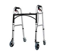 Andador con ruedas plegable y ligero con freno, andador de aluminio con altura ajustable y cuatro patas para personas mayores - 220 libras