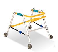 Andador con ruedas portátil para niños con parálisis cerebral, fractura, entrenamiento de miembros inferiores, andador plegable de altura ajustable con ruedas (tamaño: grande) Hola