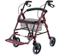 Andador con ruedas portátil plegable, carrito de la compra auxiliar de cuatro ruedas, carrito de la compra, bastón antideslizante con anhelo de Hospital