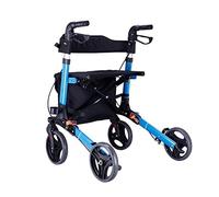 Andador con ruedas resistente con asiento y doble freno, carrito de compras plegable para personas mayores, marco médico para caminar, cochecito, patinete
