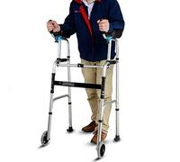 Andador con ruedas resistente con soporte para asiento y antebrazo para personas mayores, adultos y hombres de 6 pies de alto, andador vertical plegable portátil médico