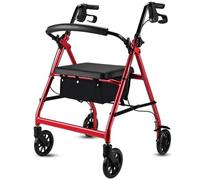 Andador con ruedas superligero, plegable, de aluminio, con brazos y asiento ajustables, for personas mayores.