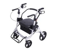 Andador Con Ruedas Vertical, Andador Plegable De Pie, Reposabrazos Acolchados, Asiento Y Respaldo De Altura Ajustable Para Personas Mayores Y Adultos