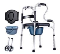 Andador con ruedas Walker Assist Dispositivo de rehabilitación Aleación de aluminio para ancianos Discapacitados Ligero Plegable Bastón Silla andador con asiento Andador rodante de acero