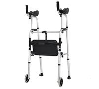 Andador con ruedas Walker Mobility Aid Toilet Shower Chair Plegable Walking Walker Accesorios para personas mayores Marco de pie de rehabilitación Andador rodante de acero