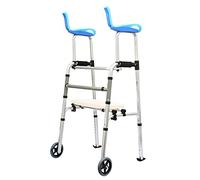 Andador de 2 ruedas, altura ajustable con almohadillas para reposabrazos y ruedas, ayuda de movilidad auxiliar de rehabilitación plegable para ancianos discapacitados, una estrella de luz