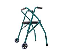 Andador de 2 ruedas portátil para ancianos, ayuda para caminar, disparador, herramientas auxiliares con respaldo/cojín de asiento, doble comodidad fiable