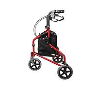 Andador de 3 ruedas para ancianos, andador plegable con asiento y bolsa, frenos con bloqueo, bolsa de transporte, ayuda de movilidad para usuarios discapacitados