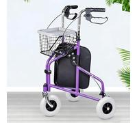 Andador de 3 Ruedas para Personas Mayores, Andadores Plegable Ligero con Cesta de Almacenamiento, Caminador de Aleación de Aluminio con Altura Ajustable para Hogares, Hoteles y Parques