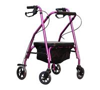 Andador de 4 ruedas con asiento, plegable, ligero, plegable con asiento y canasta, andador para ancianos, ayuda para discapacitados, andadores de movilidad, andadores verticales con estrella L de