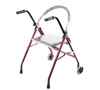 Andador de acero inoxidable con ruedas y reposabrazos Ayuda para la movilidad para caminar Entrenador de miembros inferiores Altura ajustable estándar y patas desmontables El doble de comodidad