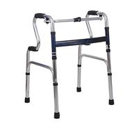 Andador de aleación de aluminio con ayuda para caminar, andador plegable de aleación de aluminio de cuatro patas antiguo, varios estilos opcionales, rojo, a (azul B)