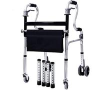 Andador de aleación de aluminio, polea antideslizante plegable ajustable para personas mayores, con ruedas, carga máxima de 180 kg, pequeño regalo Safehappy