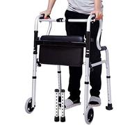 Andador de altura ajustable, ayuda de movilidad para personas mayores y discapacitados, ligero, plegable, con asiento acolchado, estrella de luz