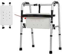 Andador de aluminio para silla de ruedas, bastón para discapacitados, andador para personas mayores, portátil plegable con un solo botón (color: sin tabla para sentarse, tamaño: sin rueda), mayor