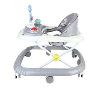 Andador de bebé 5 en 1, Andador plegable para bebé, con 4 altura ajustable, luces, música, bandeja de actividades extraíble, carga 12 kg, para 6 meses-67 x 72 x 92 cm, gris (B)